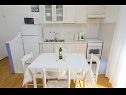 Apartments Ljuba - nice garden: A2(4+1) Plavi, A3(4+1) Ljubicasti, A4(8+1) Okrug Gornji - Island Ciovo  - Apartment - A2(4+1) Plavi: kitchen and dining room