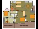 Apartments Naki - terrace & free parking: Studio(2+1), A2(6+1) Slatine - Island Ciovo  - Studio apartment - Studio(2+1): floor plan