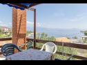 Apartments Maca - seafront: A1(5), A2(6+1) Cove Zarace (Gdinj) - Island Hvar  - Apartment - A1(5): terrace view