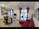 Apartments Edita - terrace with sea view and sunchaires Leut 2 (7) Jezera - Island Murter  - Apartment - Leut 2 (7): living room