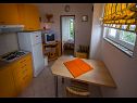 Apartments Daju - 3 colours: A1 plavi(2+2), A2 žuti(4+1), A3 narančasti(2) Zdrelac - Island Pasman  - Apartment - A3 narančasti(2): kitchen and dining room