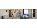 Apartments Marin - 100 m from beach: A1 blue(2+1), A2 red(2+1), A3 green(2+1), A4 orange(2+1), A5 silver(2+1) Pirovac - Riviera Sibenik  - Apartment - A5 silver(2+1): kitchen and dining room