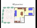 Apartments Stivy - 30m from beach: A2 prizemlje(2+2) , A3 1.kat(2+2), A4 1.kat(2+2), A5 2.kat(2+2), A6 2.kat(2+2) Razanj - Riviera Sibenik  - Apartment - A2 prizemlje(2+2) : floor plan