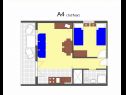 Apartments Stivy - 30m from beach: A2 prizemlje(2+2) , A3 1.kat(2+2), A4 1.kat(2+2), A5 2.kat(2+2), A6 2.kat(2+2) Razanj - Riviera Sibenik  - Apartment - A4 1.kat(2+2): floor plan