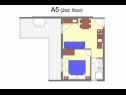 Apartments Stivy - 30m from beach: A2 prizemlje(2+2) , A3 1.kat(2+2), A4 1.kat(2+2), A5 2.kat(2+2), A6 2.kat(2+2) Razanj - Riviera Sibenik  - Apartment - A5 2.kat(2+2): floor plan