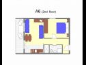 Apartments Stivy - 30m from beach: A2 prizemlje(2+2) , A3 1.kat(2+2), A4 1.kat(2+2), A5 2.kat(2+2), A6 2.kat(2+2) Razanj - Riviera Sibenik  - Apartment - A6 2.kat(2+2): floor plan