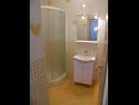 Apartments Ljubi - 20 m from beach: A1(4+1), A2 Crveni(2+2), A3 Zeleni(2+2) Vinisce - Riviera Trogir  - Apartment - A3 Zeleni(2+2): bathroom with toilet
