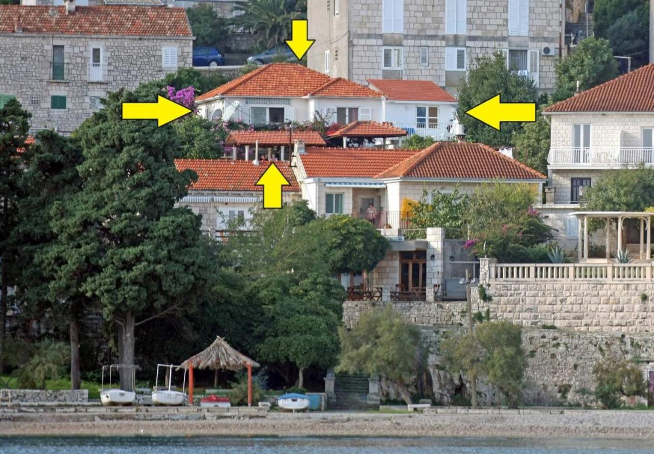 Apartments Vedro - 50 m from sea: 1- Red(4), 2 - Purple(2+1), 3 - Blue(2), 4 - Green(2+2) Korcula - Island Korcula 